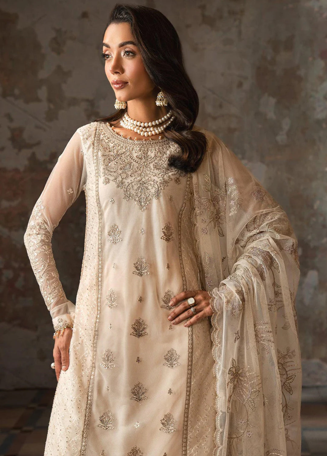 Emirah by Zarif Embroidered Net Suit Unstitched 3 Piece ZR25UF ZEF 06- Meera - Formal Collection