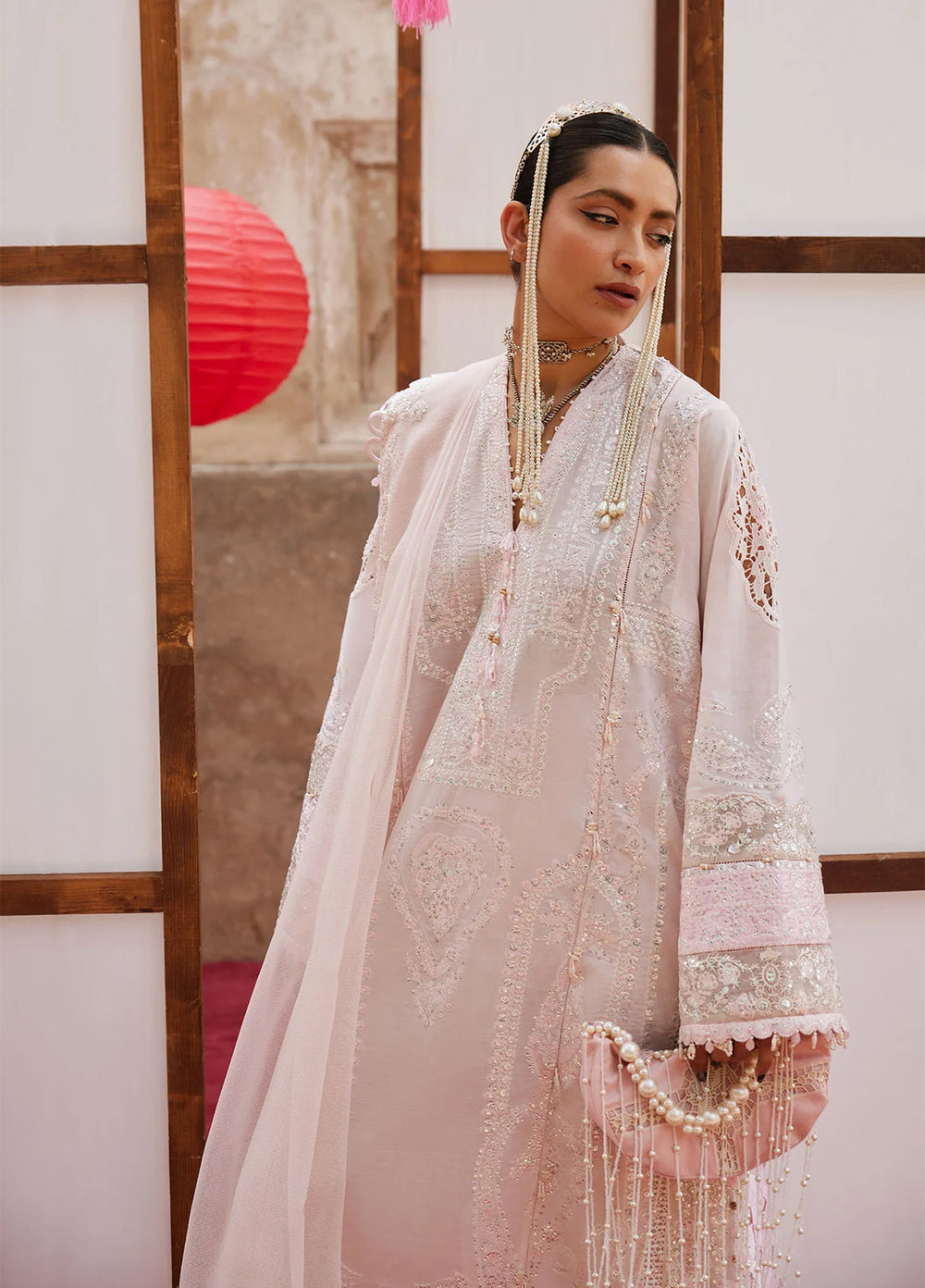 Kashmee Legacy by Elan Unstitched Embroidered Slub Lawn 3 Piece Suit EL26ULKL Rouhaan EL26-04B - Festive Collection