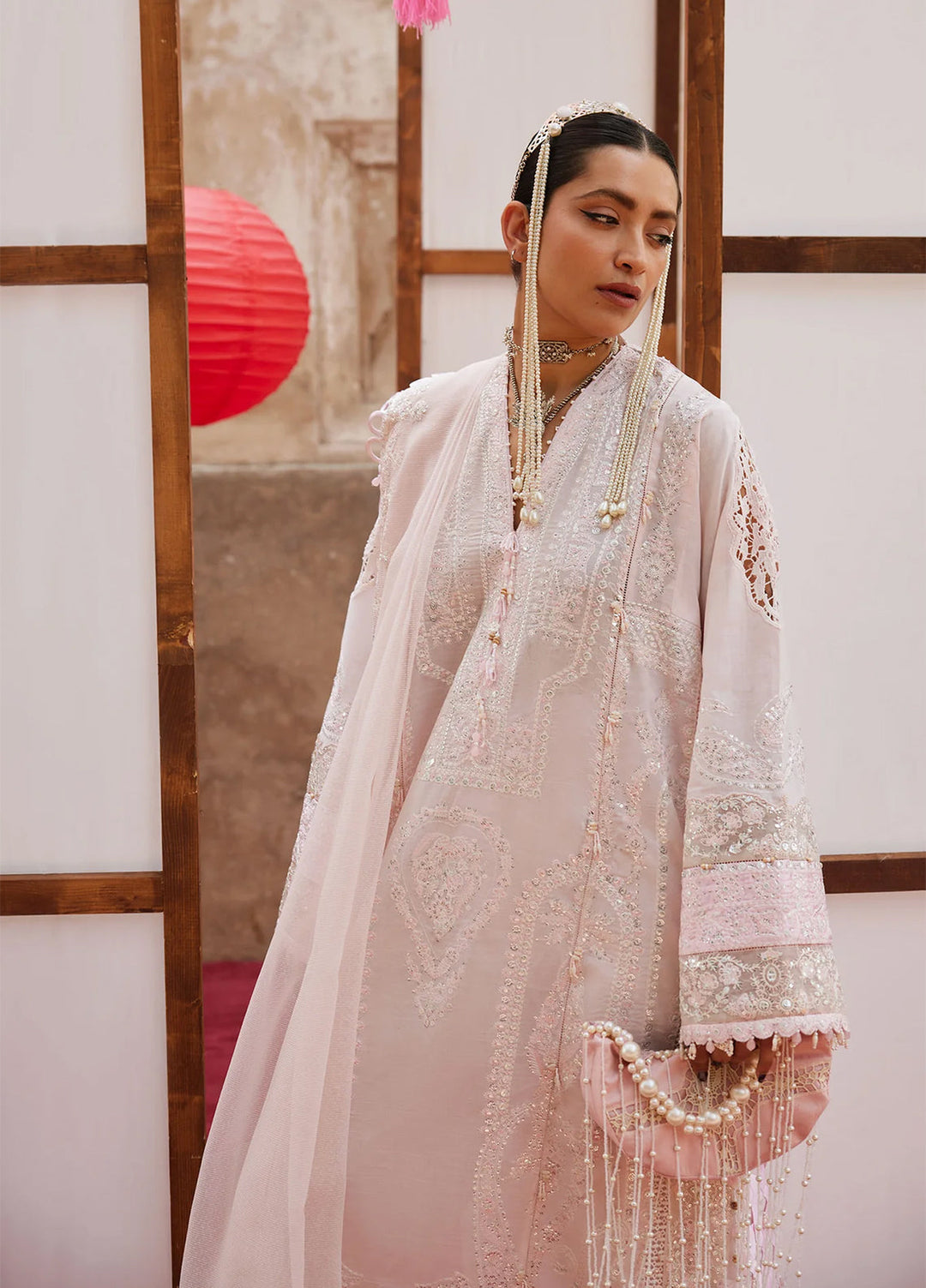 Kashmee Legacy by Elan Unstitched Embroidered Slub Lawn 3 Piece Suit EL26ULKL Rouhaan EL26-04B - Festive Collection