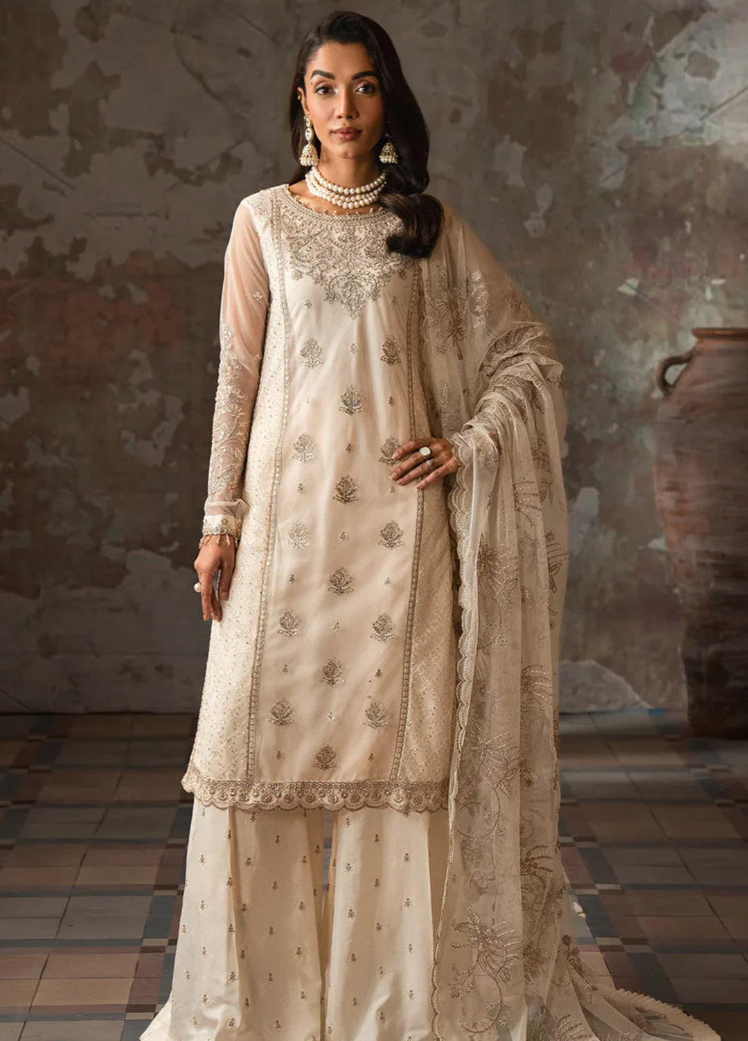 Emirah by Zarif Embroidered Net Suit Unstitched 3 Piece ZR25UF ZEF 06- Meera - Formal Collection