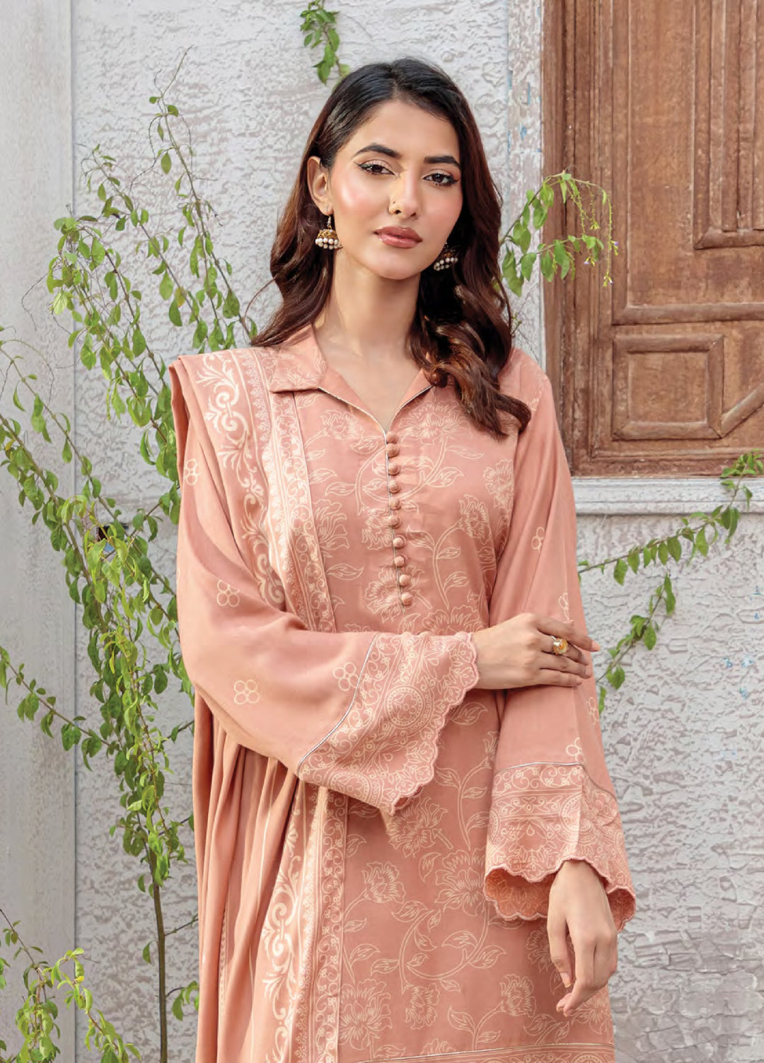 Lakhany Printed Pashmina Suits Unstitched 3 Piece LSM25LP LG-RK-0091-A - Winter Collection