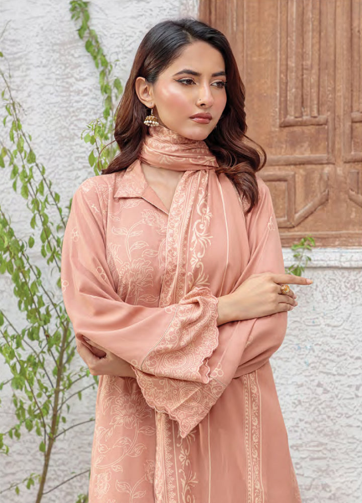 Lakhany Printed Pashmina Suits Unstitched 3 Piece LSM25LP LG-RK-0091-A - Winter Collection