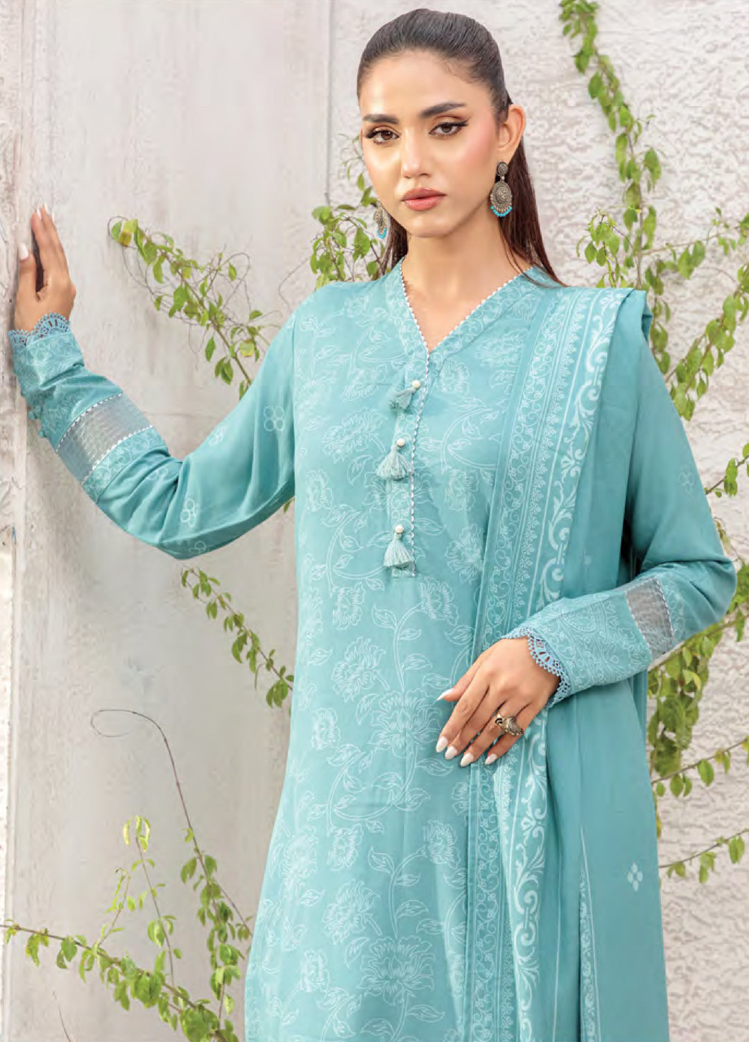 Lakhany Printed Pashmina Suits Unstitched 3 Piece LSM25LP LG-RK-0091-B - Winter Collection