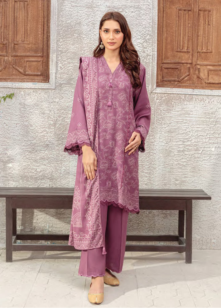 Lakhany Printed Pashmina Suits Unstitched 3 Piece LSM25LP LG-RK-0091-C - Winter Collection