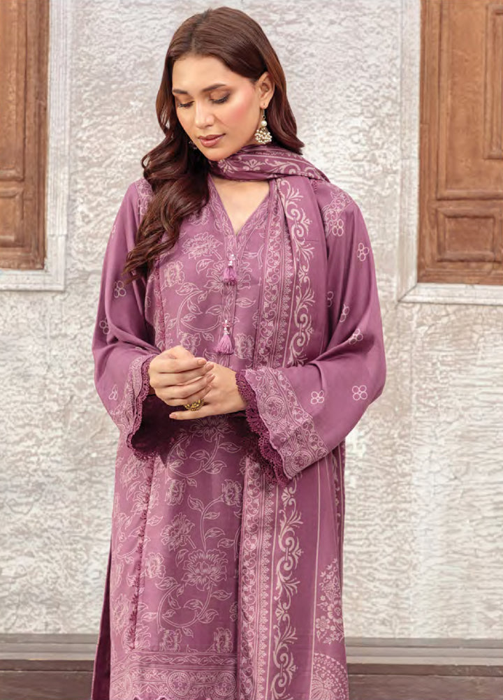 Lakhany Printed Pashmina Suits Unstitched 3 Piece LSM25LP LG-RK-0091-C - Winter Collection