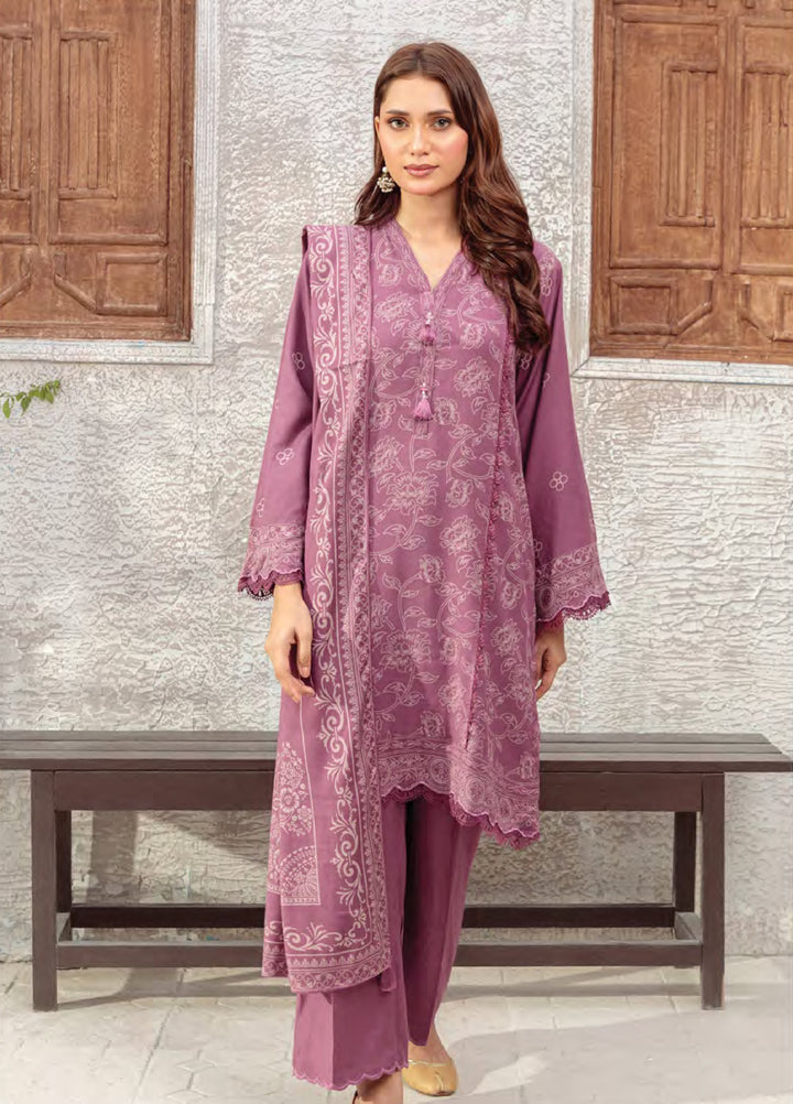 Lakhany Printed Pashmina Suits Unstitched 3 Piece LSM25LP LG-RK-0091-C - Winter Collection