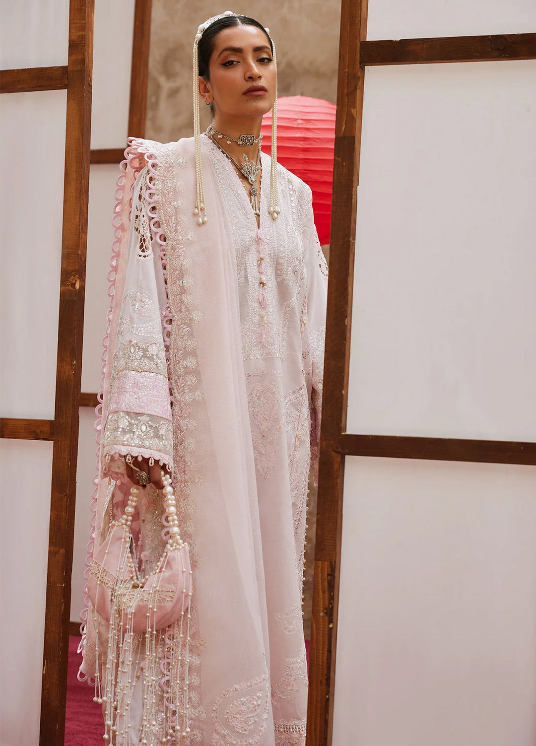 Kashmee Legacy by Elan Unstitched Embroidered Slub Lawn 3 Piece Suit EL26ULKL Rouhaan EL26-04B - Festive Collection