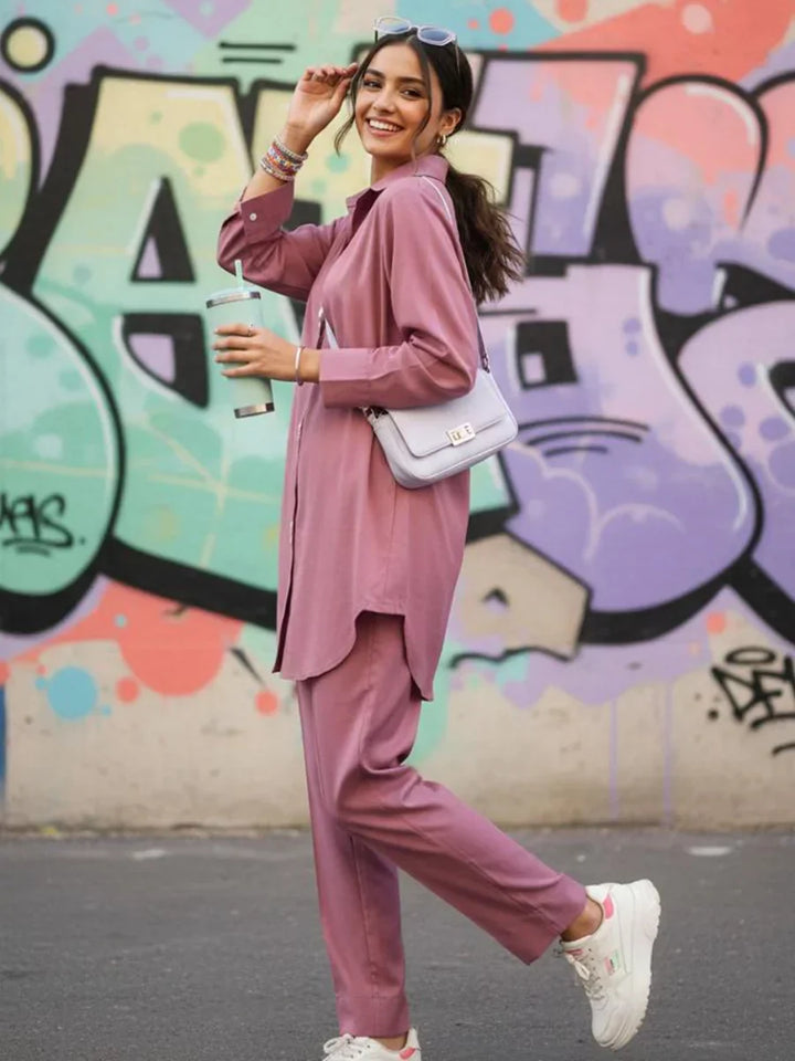 Salitex Women Solids Crepe 2 Piece Suit SS25PBC692 - Summer Collection