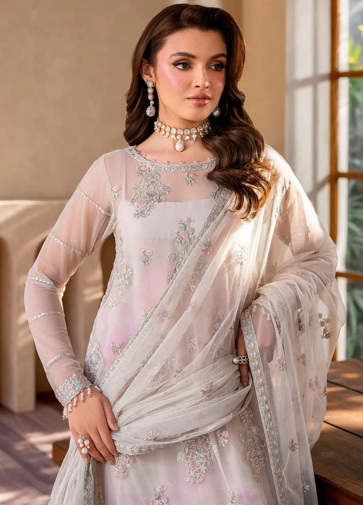Iris by Zarif Embroidered Net Suits Unstitched 3 Piece ZR25UF ZRI 01 Orchid - Formal Collection
