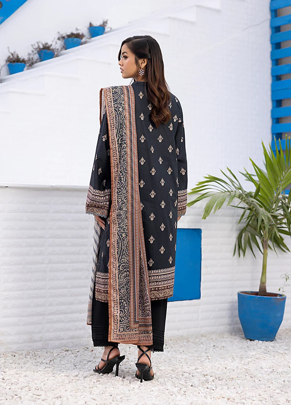 Salitex Women Printed Cambric 3 Piece Suit WRS3BA24AL27 - Winter Collection