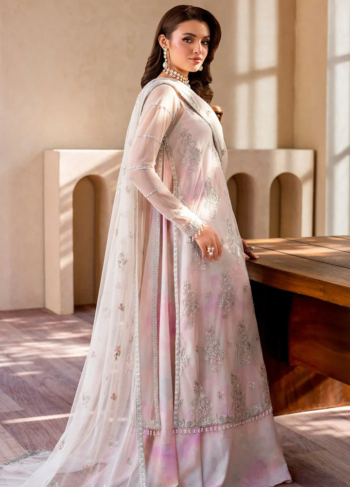 Iris by Zarif Embroidered Net Suits Unstitched 3 Piece ZR25UF ZRI 01 Orchid - Formal Collection
