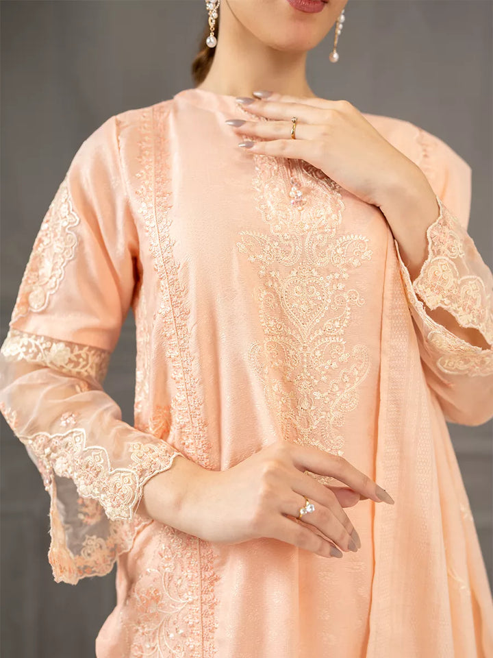 Salitex Women Embroidered Self Jacquard 3 Piece Suit SPL3PELP052 - Summer Collection