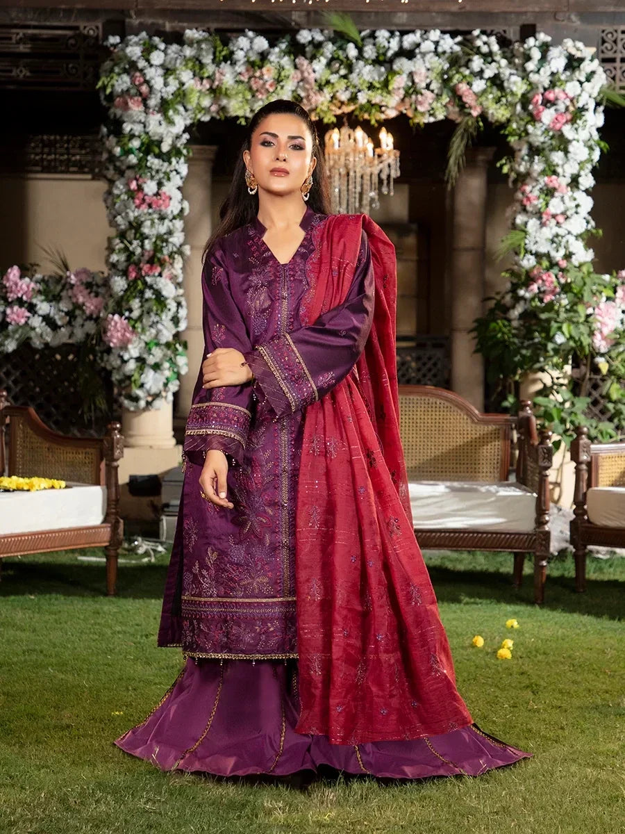 Jashn e Noor by Salitex Unstitched Embroidered 3 Piece Net SUNW7NO081 - Summer Collection