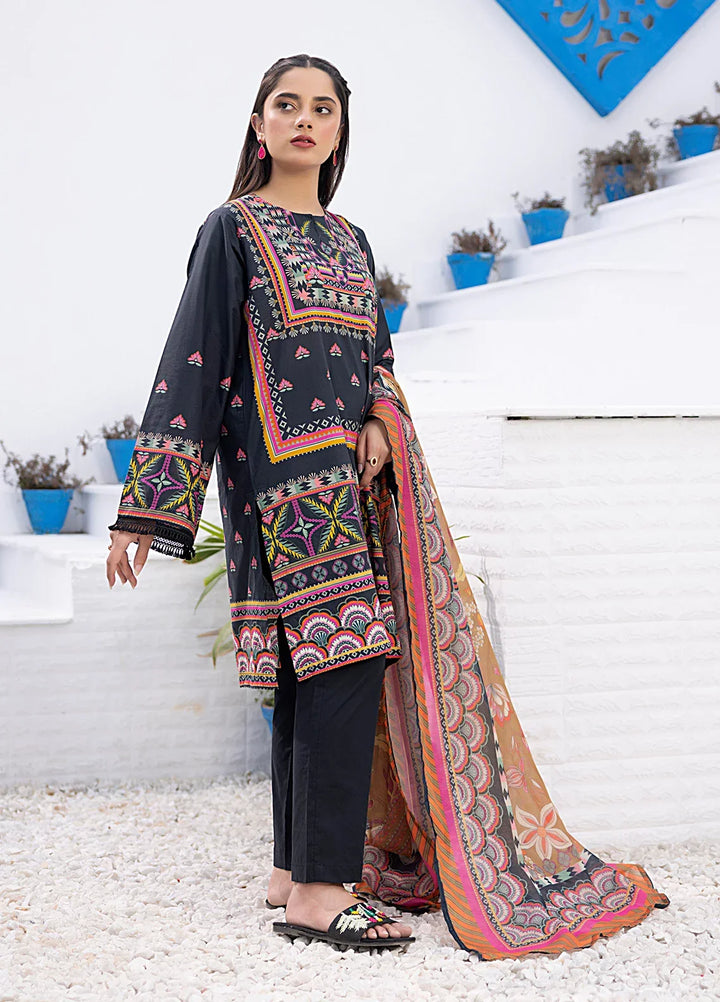 Salitex Women Printed Cambric 3 Piece Suit WRS3BA24AL117 - Winter Collection