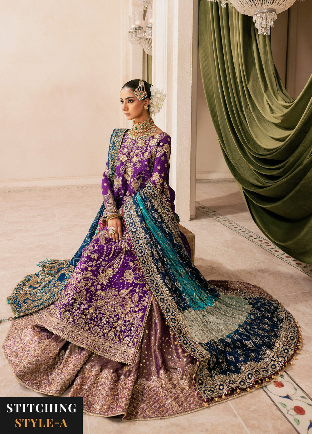 AIK Atelier Unstitched Embroidered Medium Silk 3 Piece Suit AIK26UAW D-01 - Wedding Collection