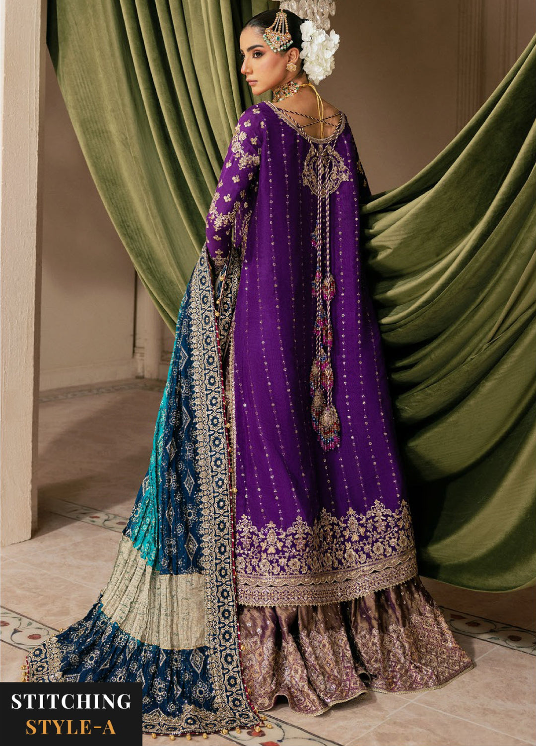 AIK Atelier Unstitched Embroidered Medium Silk 3 Piece Suit AIK26UAW D-01 - Wedding Collection