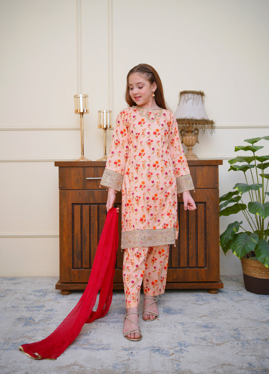 Shanzey Girls RTW Embroidered Lawn 3 Piece Suit SZ26PL SHK-6801 - Casual Collection