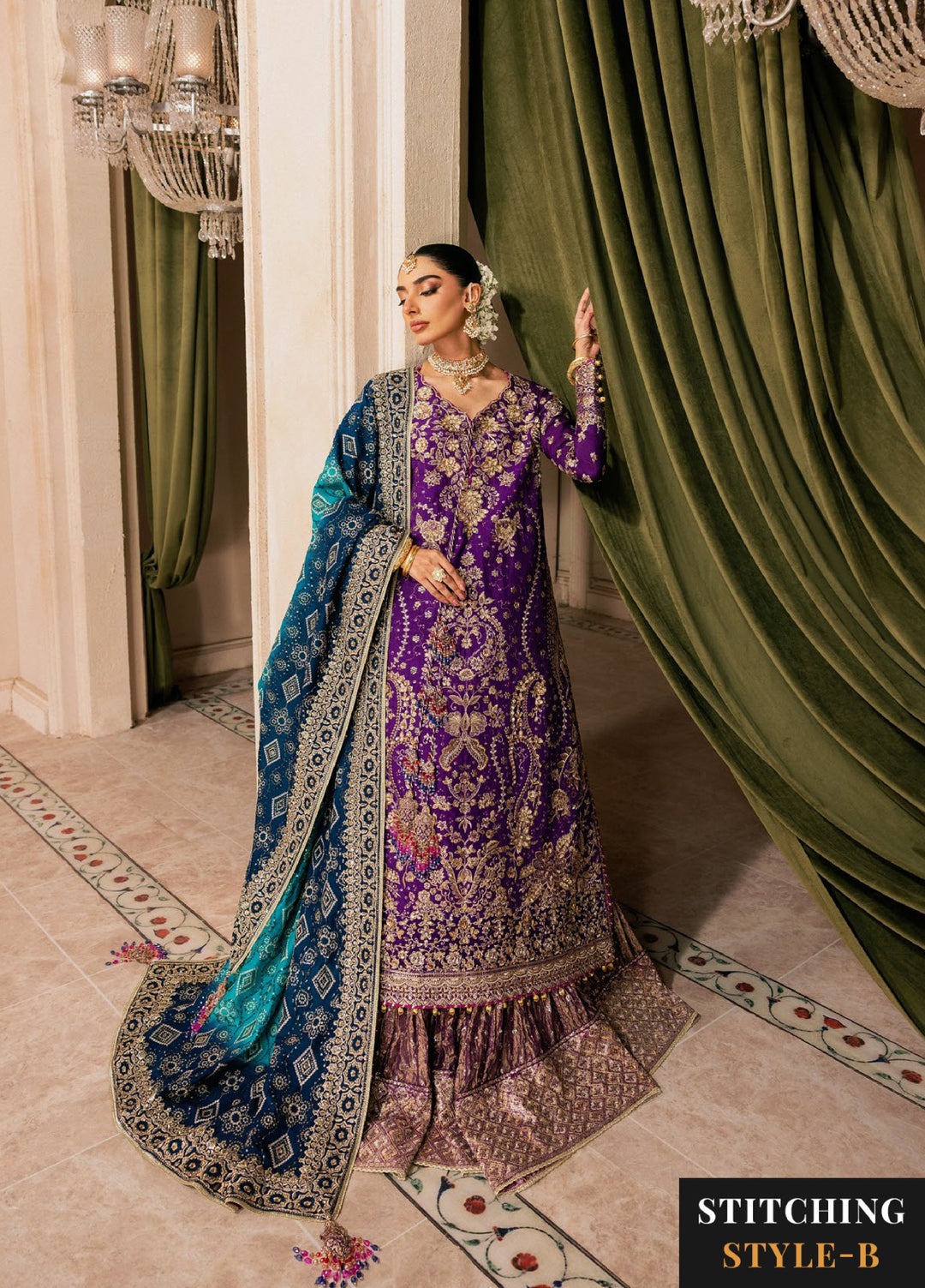 AIK Atelier Unstitched Embroidered Medium Silk 3 Piece Suit AIK26UAW D-01 - Wedding Collection