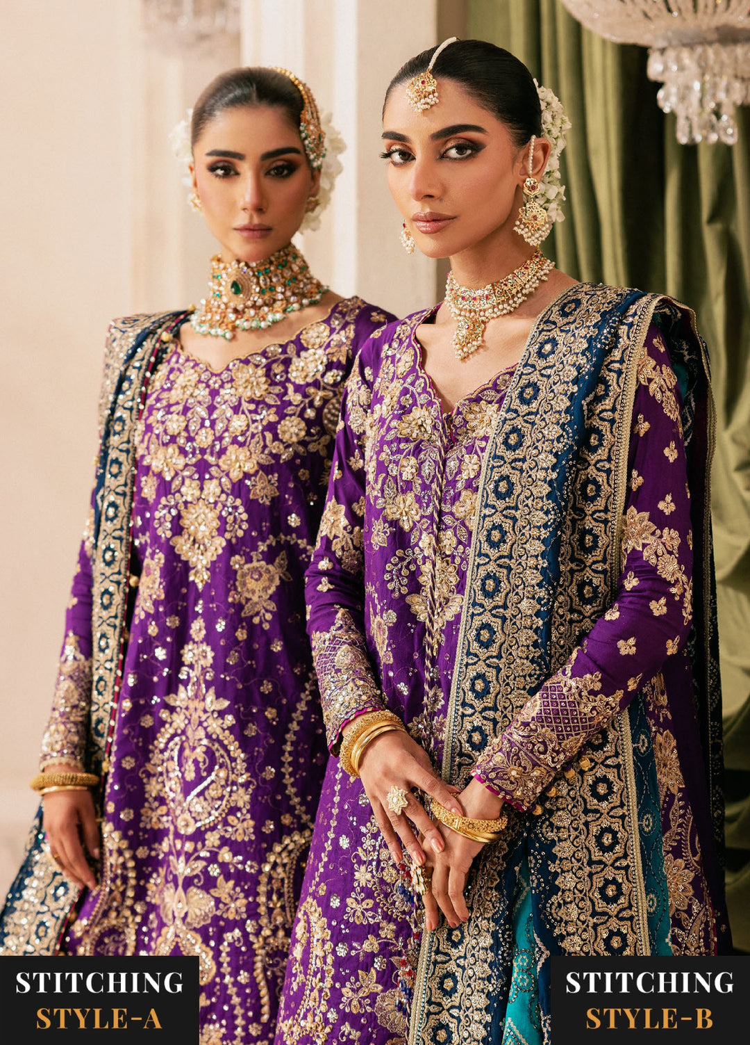 AIK Atelier Unstitched Embroidered Medium Silk 3 Piece Suit AIK26UAW D-01 - Wedding Collection