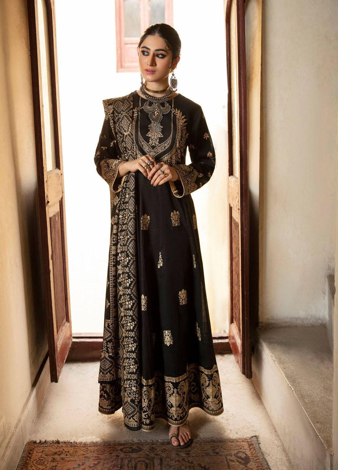 Garnet Clothing Pret Luxury Pret Screen Printed Lawn Frock CHAAND