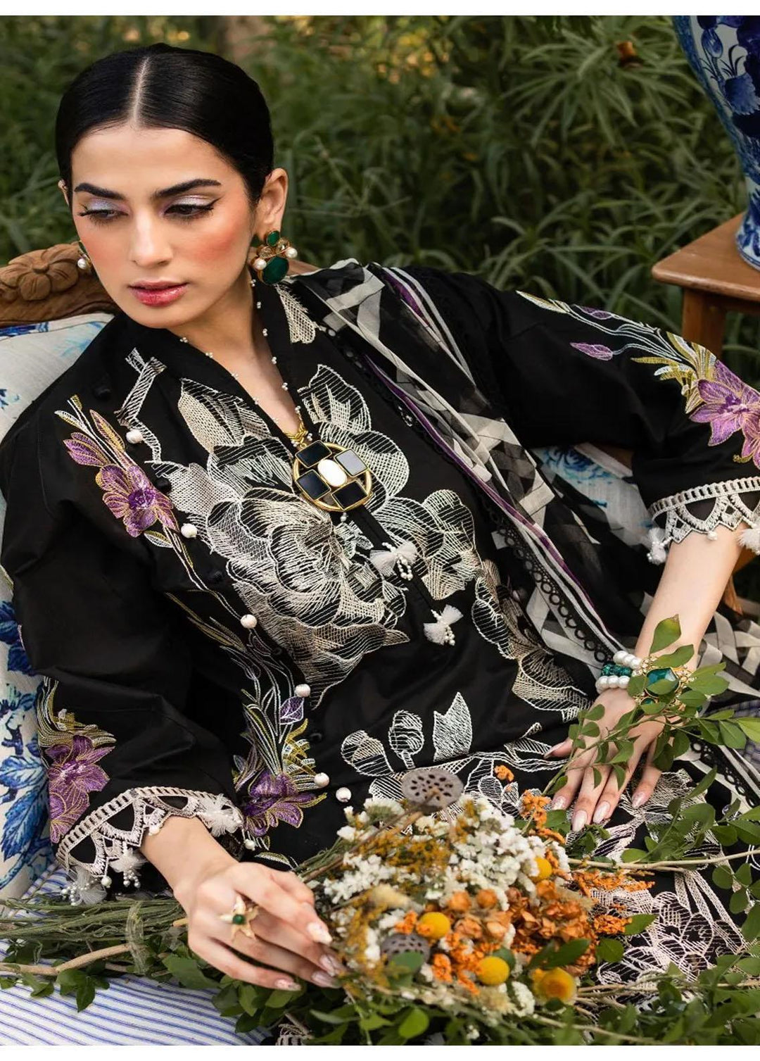 Muzlin By Sana Safinaz Embroidered Lawn Suits Unstitched 3 Piece SS23MZ 20B - Summer Collection