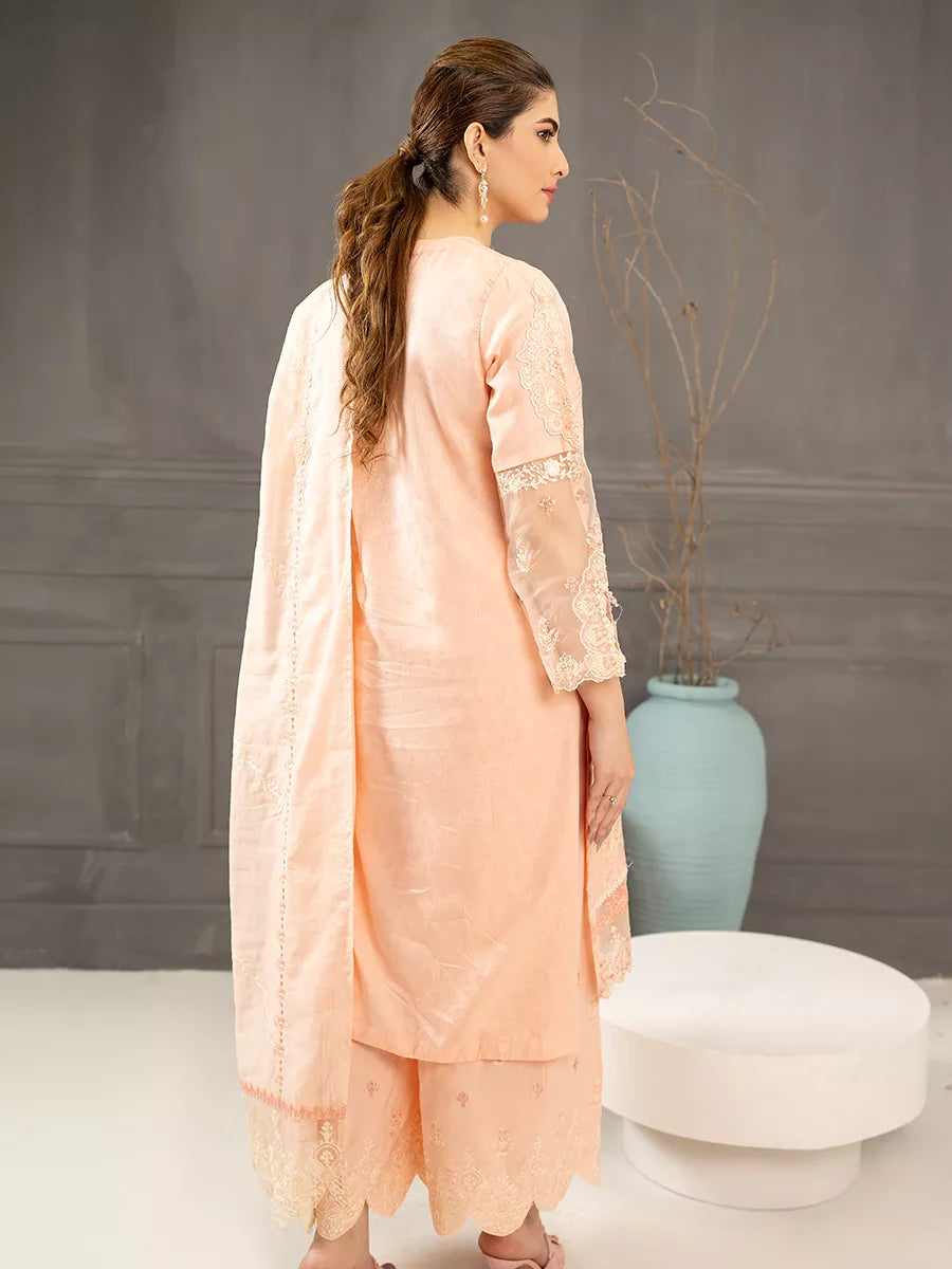 Salitex Women Embroidered Self Jacquard 3 Piece Suit SPL3PELP052 - Summer Collection