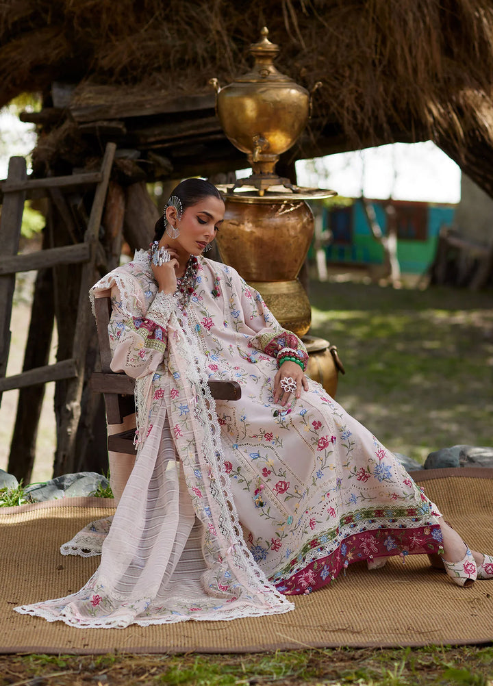 Kashmee Legacy by Elan Unstitched Embroidered Slub Lawn 3 Piece Suit EL26ULKL Sozraag EL26-03A - Festive Collection