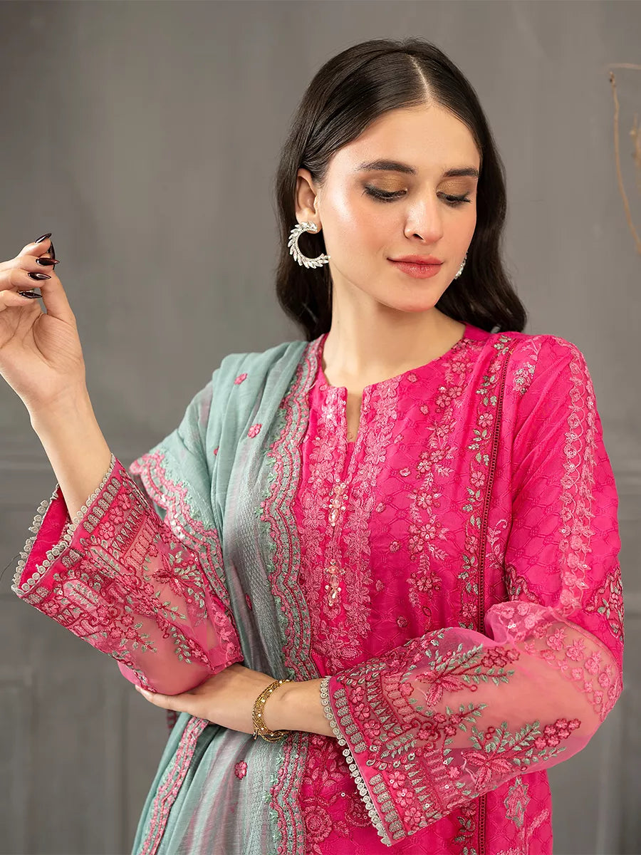 Salitex Women Embroidered Jacquard 3 Piece Suit SPL3PELP053 - Summer Collection