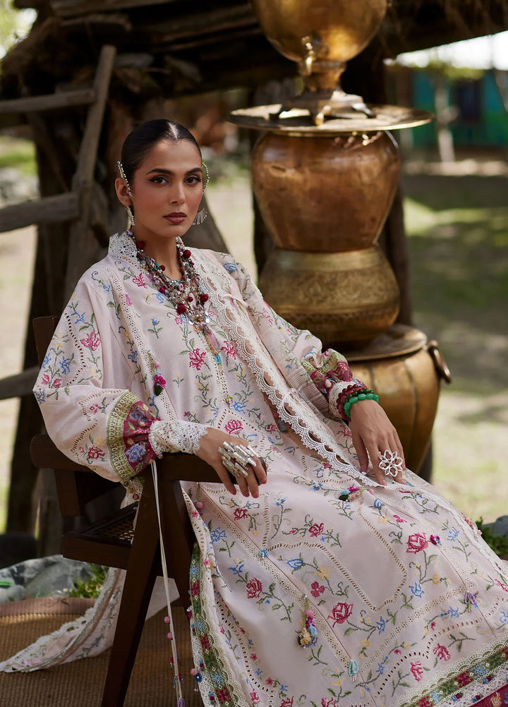 Kashmee Legacy by Elan Unstitched Embroidered Slub Lawn 3 Piece Suit EL26ULKL Sozraag EL26-03A - Festive Collection