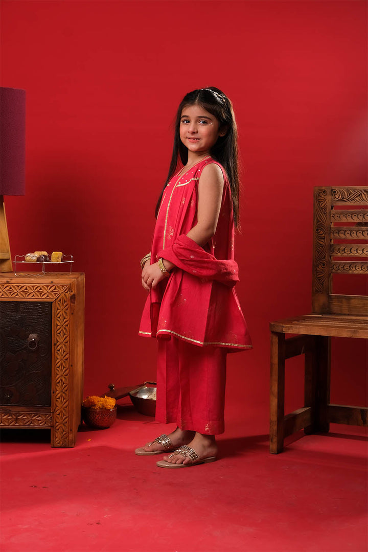 Senorita Girls RTW Embroidered Cotton 3 Piece Suit KBD-03327 Eid Collection
