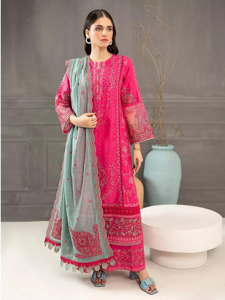Salitex Women Embroidered Jacquard 3 Piece Suit SPL3PELP053 - Summer Collection