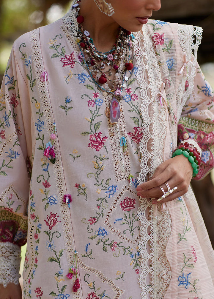 Kashmee Legacy by Elan Unstitched Embroidered Slub Lawn 3 Piece Suit EL26ULKL Sozraag EL26-03A - Festive Collection