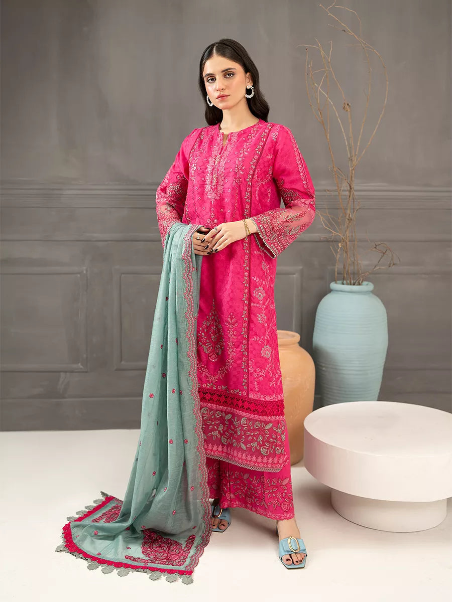 Salitex Women Embroidered Jacquard 3 Piece Suit SPL3PELP053 - Summer Collection