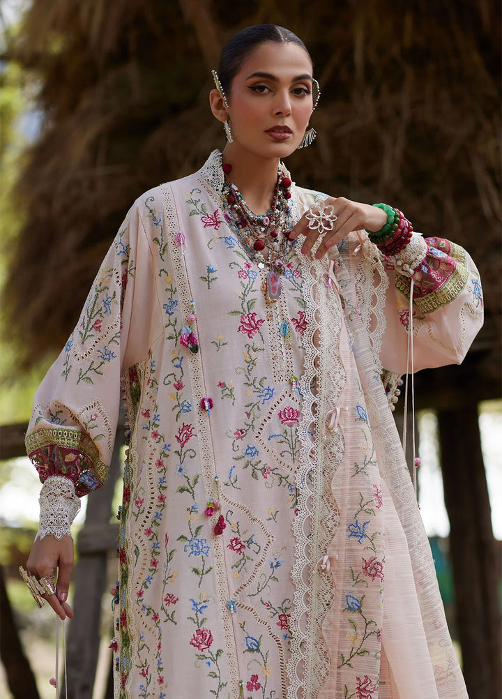 Kashmee Legacy by Elan Unstitched Embroidered Slub Lawn 3 Piece Suit EL26ULKL Sozraag EL26-03A - Festive Collection