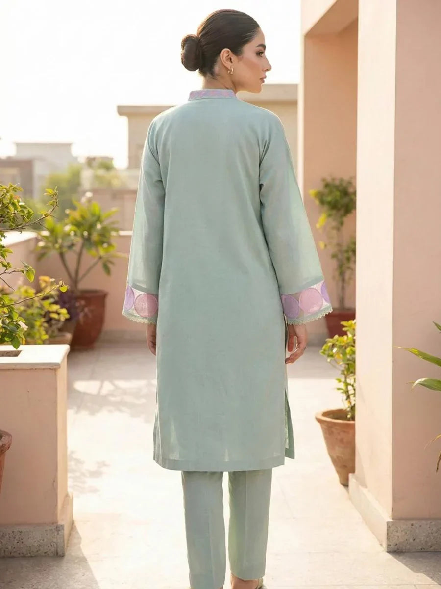 Salitex Women Embroidered Cambric 2 Piece Suit SPW6BSE149-B - Winter Collection