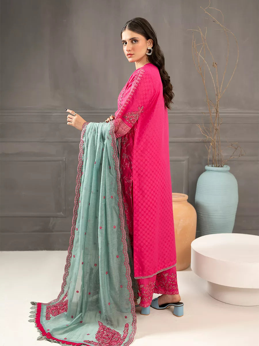Salitex Women Embroidered Jacquard 3 Piece Suit SPL3PELP053 - Summer Collection