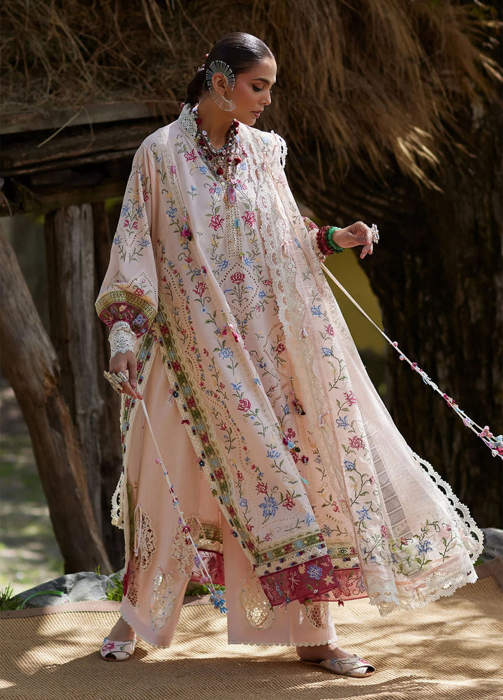 Kashmee Legacy by Elan Unstitched Embroidered Slub Lawn 3 Piece Suit EL26ULKL Sozraag EL26-03A - Festive Collection