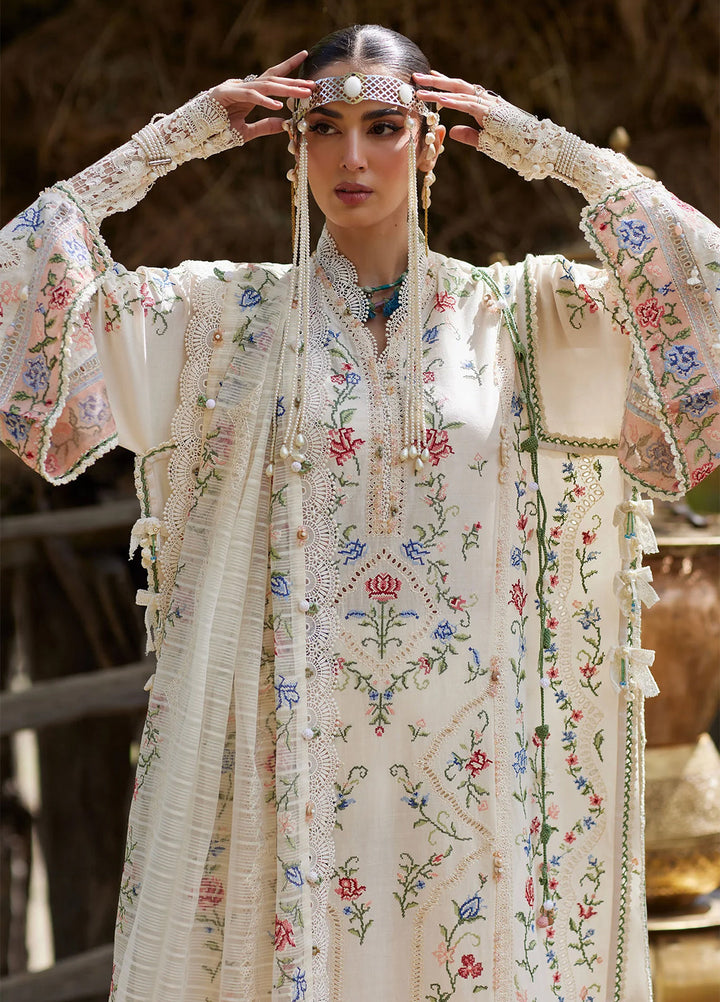 Kashmee Legacy by Elan Unstitched Embroidered Slub Lawn 3 Piece Suit EL26ULKL Sozraag EL26-03B - Festive Collection