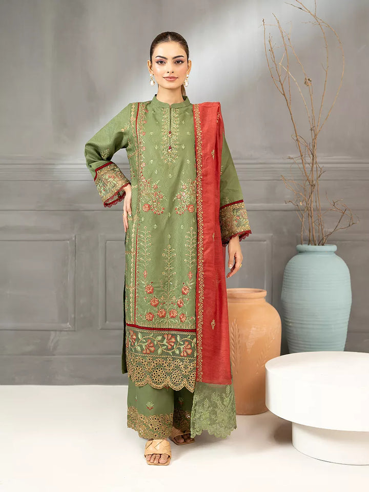 Salitex Women Embroidered Jacquard 3 Piece Suit SPL3PELP055 - Summer Collection