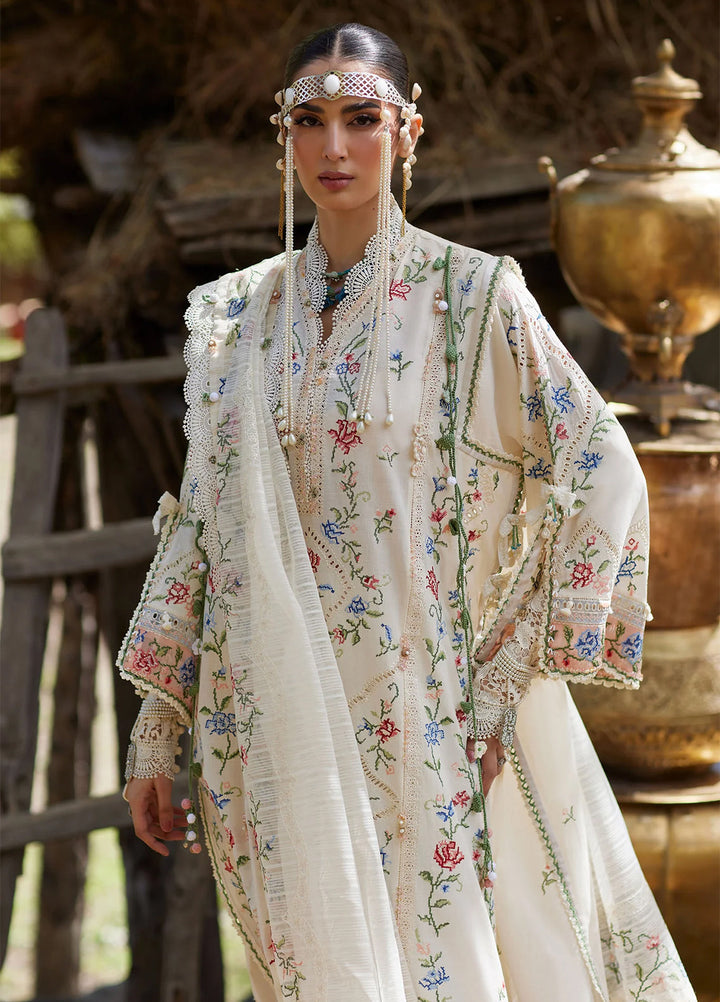 Kashmee Legacy by Elan Unstitched Embroidered Slub Lawn 3 Piece Suit EL26ULKL Sozraag EL26-03B - Festive Collection