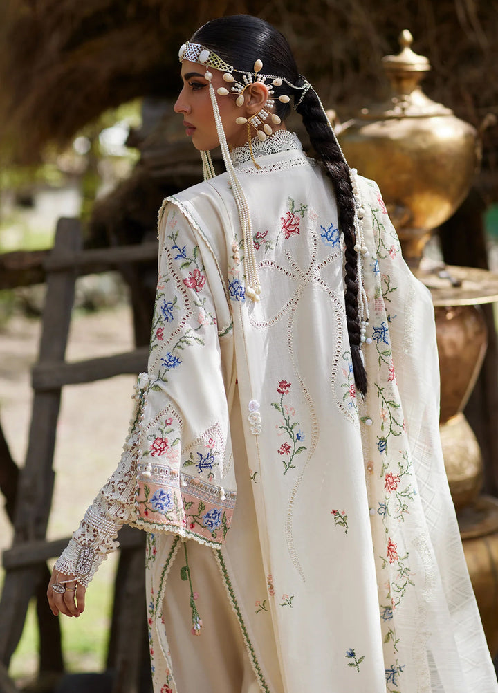 Kashmee Legacy by Elan Unstitched Embroidered Slub Lawn 3 Piece Suit EL26ULKL Sozraag EL26-03B - Festive Collection