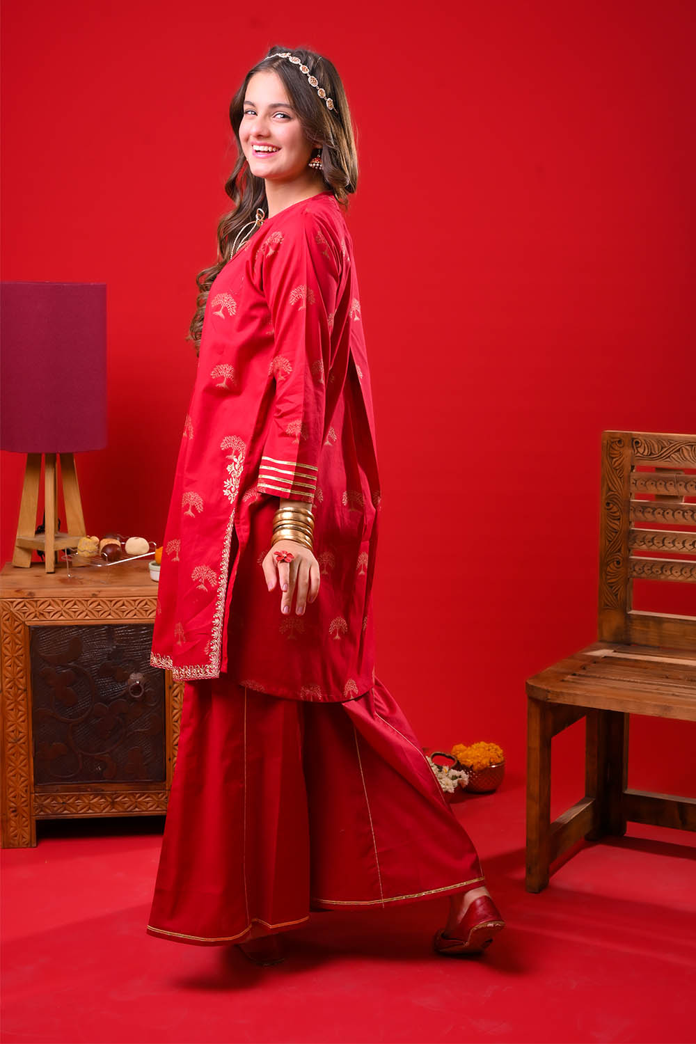 Senorita Girls RTW Solids Cotton 3 Piece Suit GBD-03374 Eid Collection