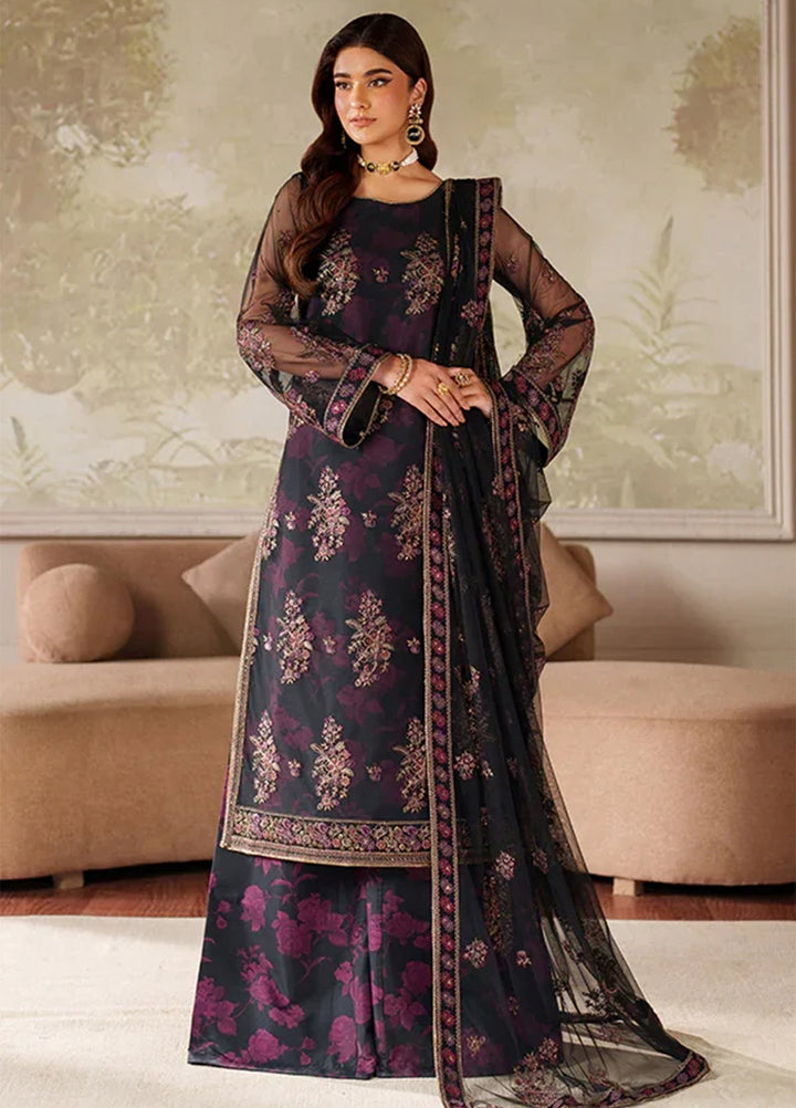 Zarif Embroidered Net Suits Unstitched 3 Piece ZR25UF ZRF-ZPE-05 Ashaal - Formals Collection