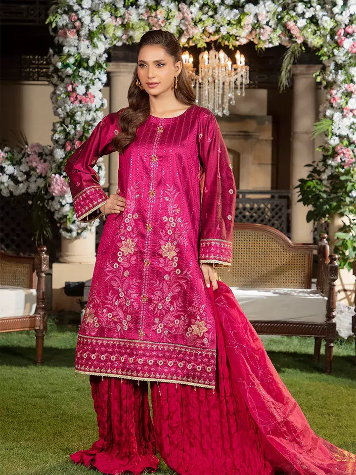 Jashn e Noor by Salitex Unstitched Embroidered 3 Piece Cotton Silk SUNW7NO079 - Summer Collection
