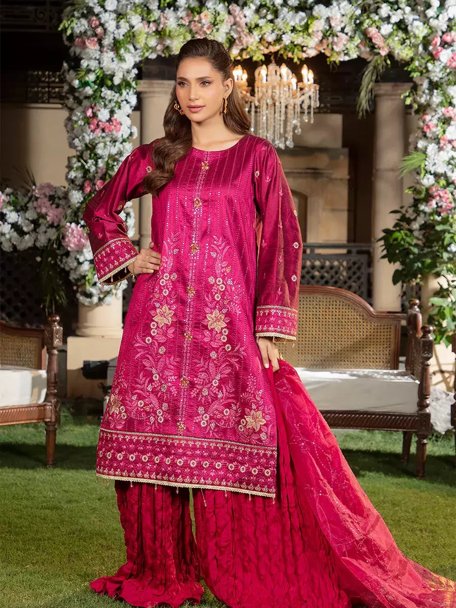 Jashn e Noor by Salitex Unstitched Embroidered 3 Piece Cotton Silk SUNW7NO079 - Summer Collection