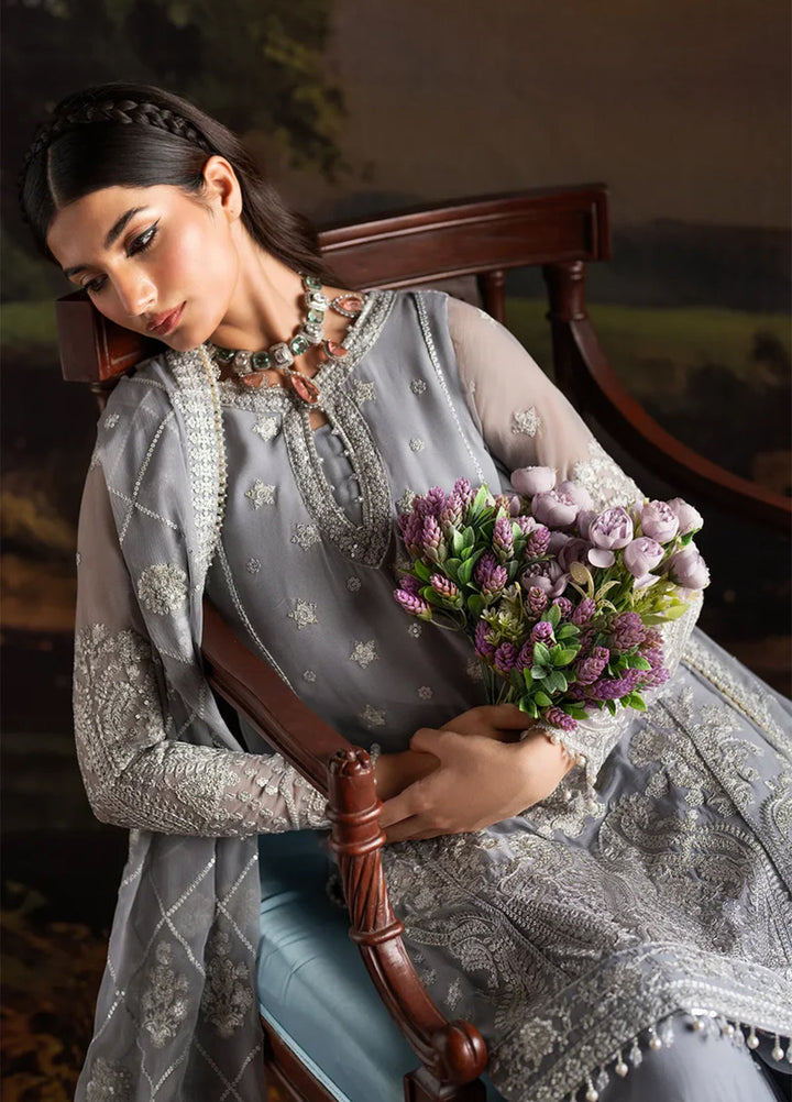Rouge by Zarif Embroidered Chiffon Suits Unstitched 3 Piece ZR25UF ZRW 03 Adeline - Wedding Collection