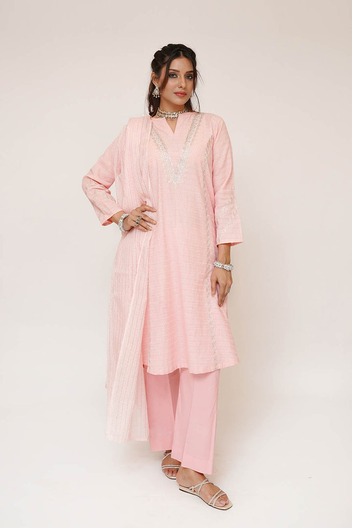 Senorita Women RTW Embroidered Dobby Cotton 3 Piece Suit LBD-03419 Eid Collection