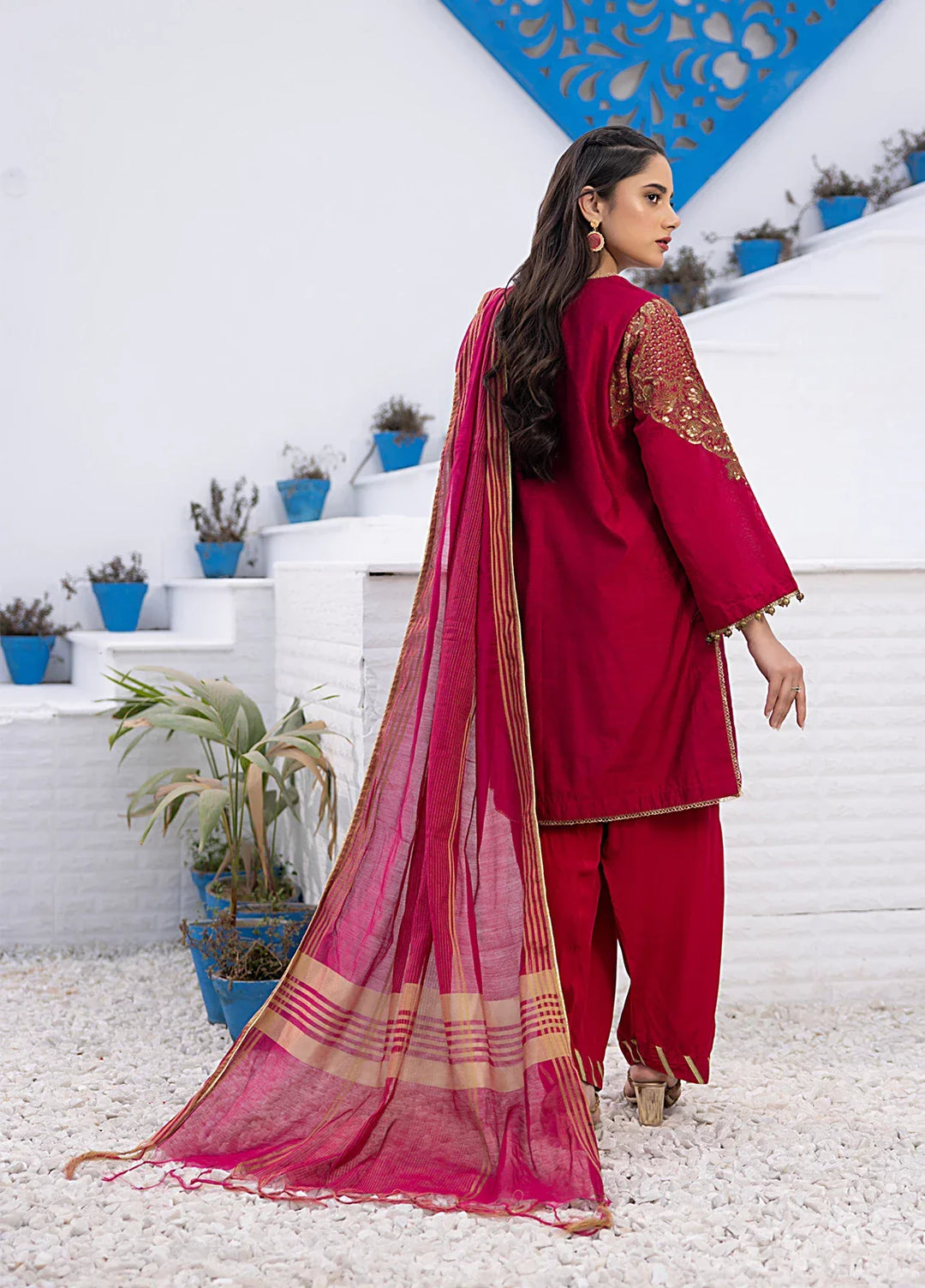 Salitex Women Embroidered Cotton 3 Piece Suit WRS3SA24AN27 - Summer Collection