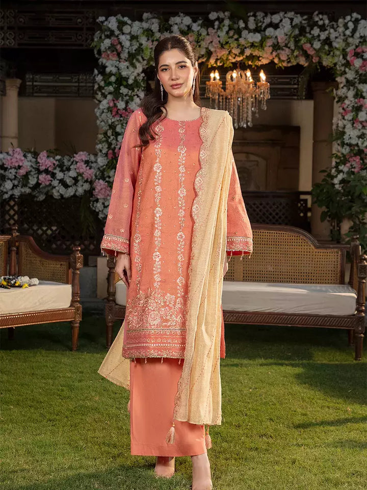 Jashn e Noor by Salitex Unstitched Embroidered 3 Piece Organza SUNW7NO076 - Summer Collection
