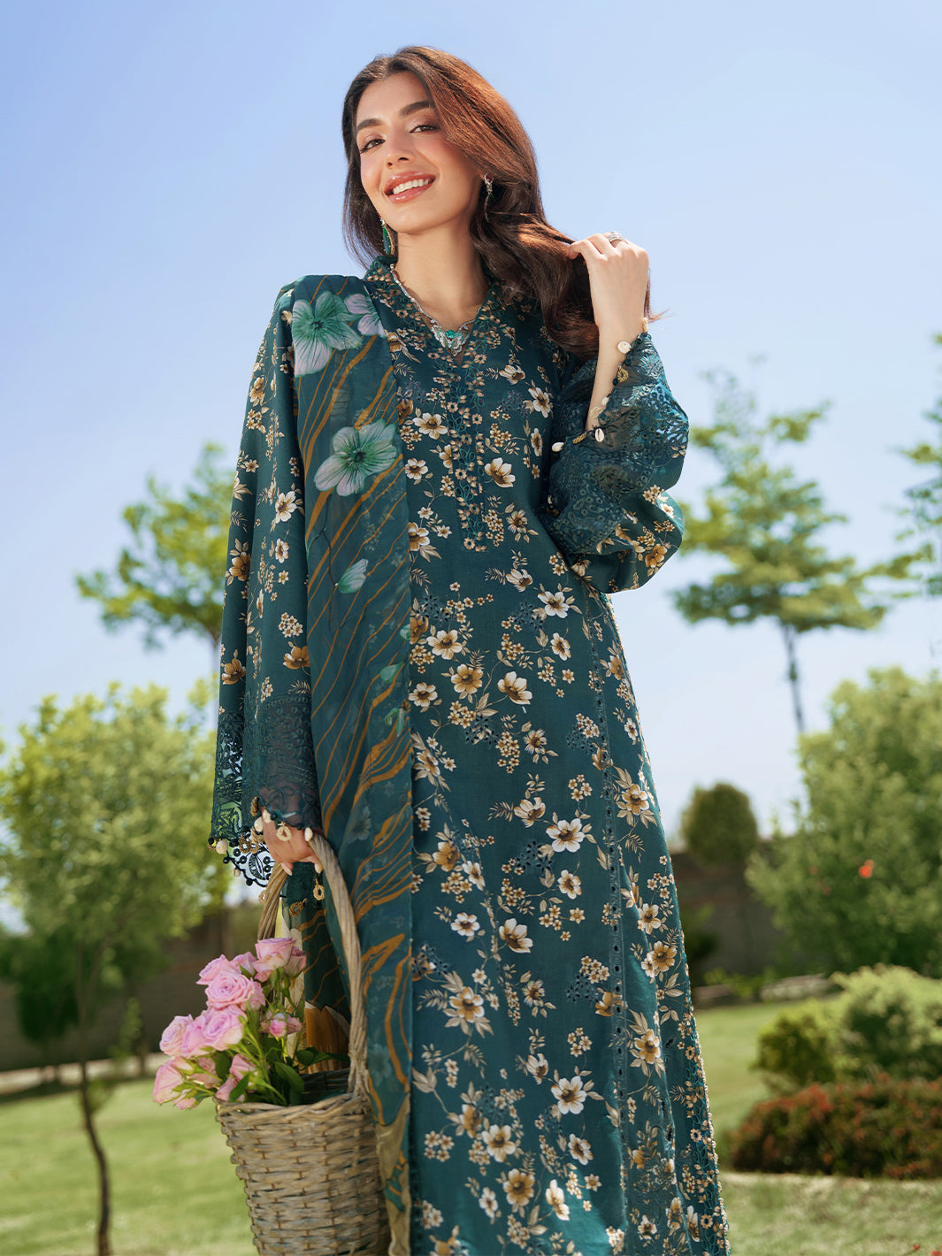 Sunset Muse by Izel Unstitched Embroidered Lawn 3 Piece Suit Solin - Eid Collection